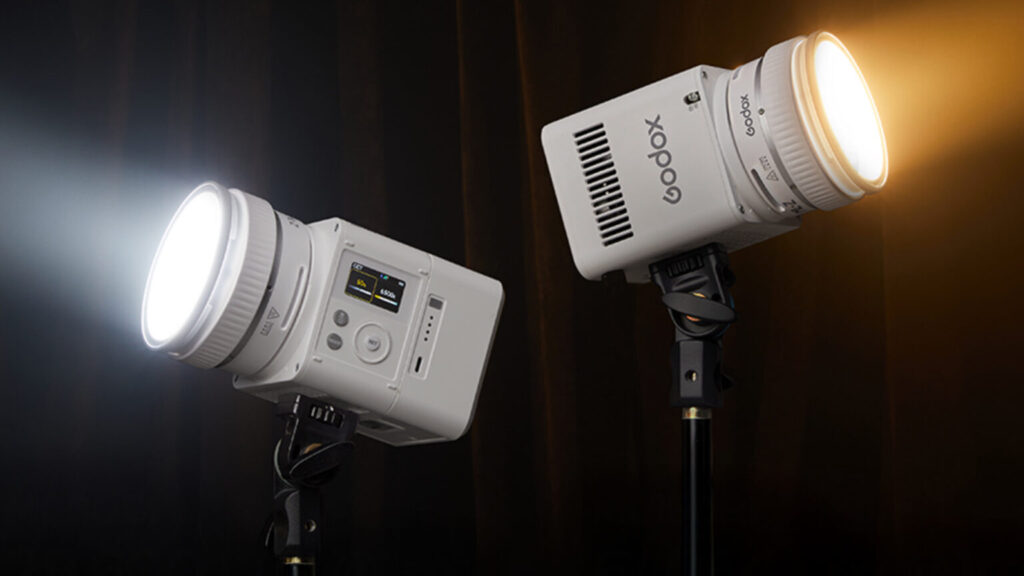 The ML80Bi & ML150Bi on a black background, showcasing different color temperature outputs.