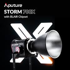 Aputure STORM 700X professional LED video light with a reflector dish.