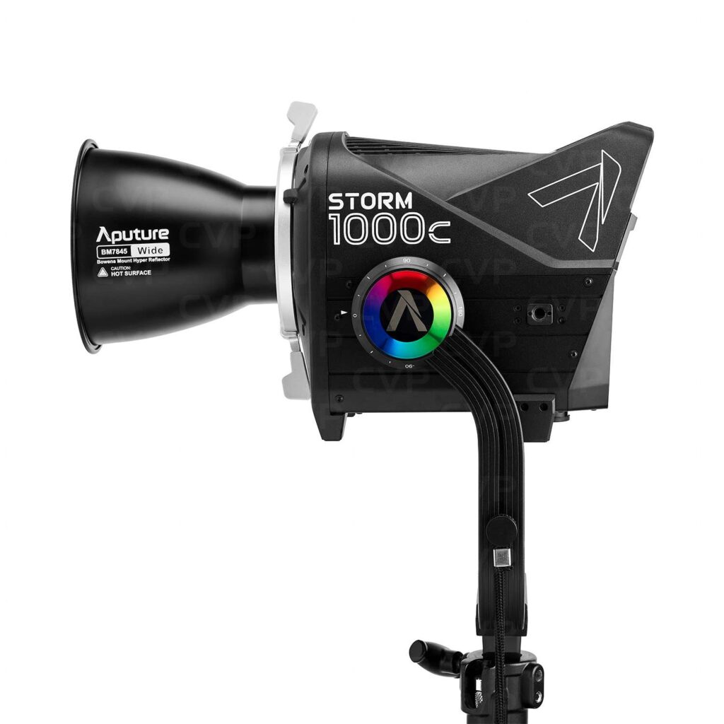 Aputure STORM 1000c 1000W color-tunable point source LED light with ProLock Bowens mount.