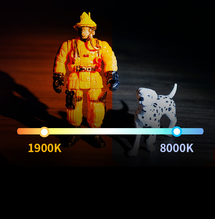 SmallRig RF 05B LED light with adjustable color temperature spanning 1900K to 8000K for creative lighting effects