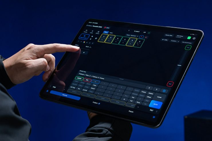 Nanlite wireless lighting control app on a tablet