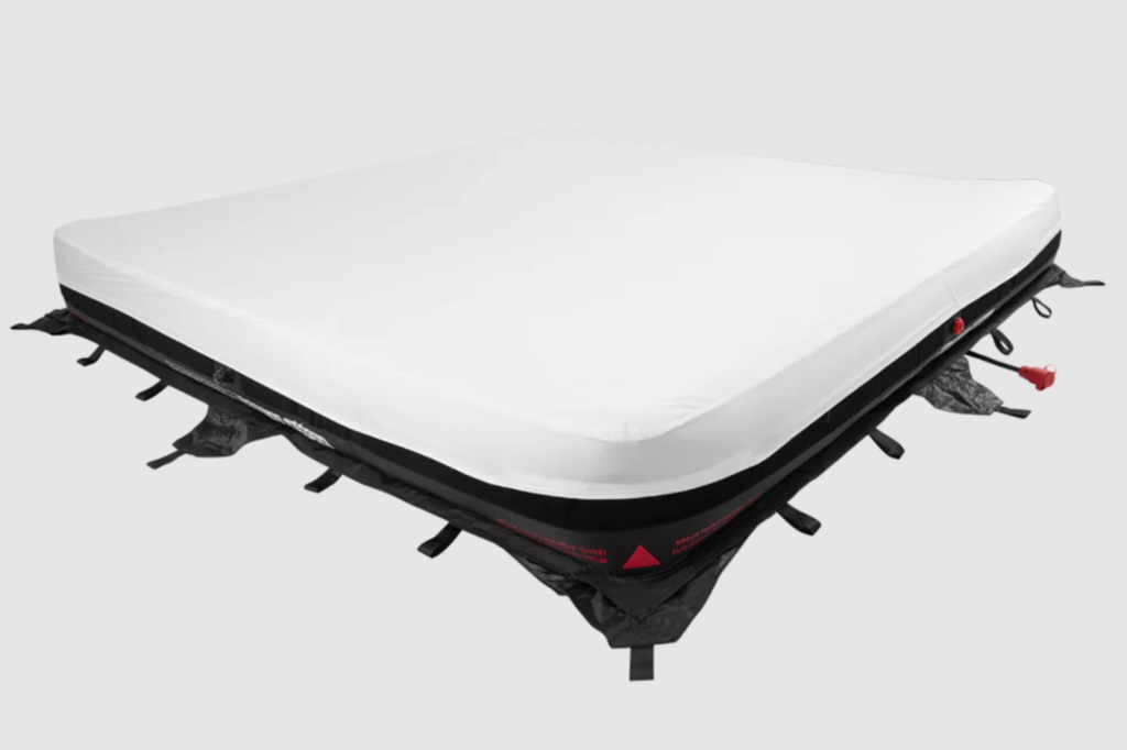 An Aputure INFINIMAT inflatable light fixture demonstrating the high-output surface area used for precise dimming and color control