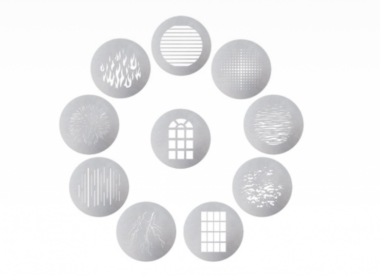 Graphic display of ten different Aputure Shutters patterns